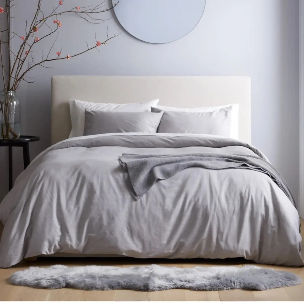 Quince Mongolian Cashmere Cotton Set - Neutral Gray - King